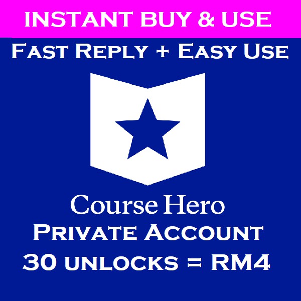 Course Hero Coursehero Private Account Document Unlock Cheapest Shopee Malaysia