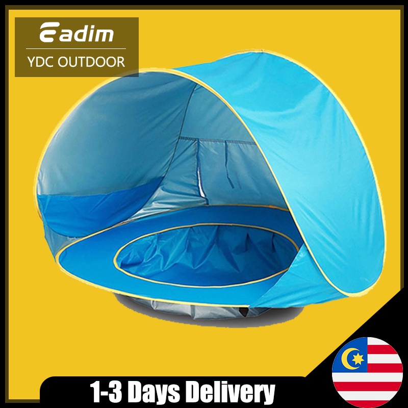 Baby Beach Tent with Pool, Portable Summer Pop Up Waterproof Sun
