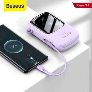 Image of Baseus Power Bank 20000mAh PD Fast Charging Powerbank Built in Cables Portable Charger External Battery Pack For Phone