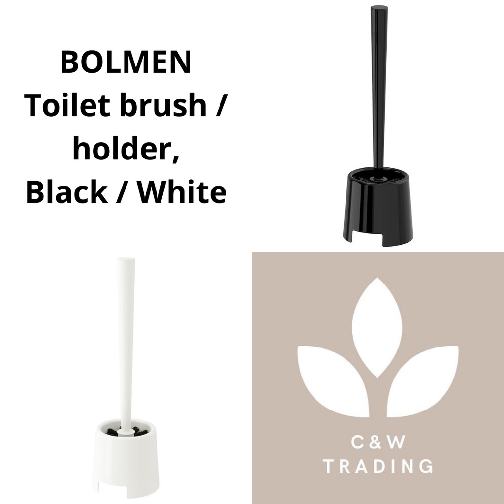 IKEA BOLMEN Toilet Brush / Holder, Black / White Shopee Malaysia