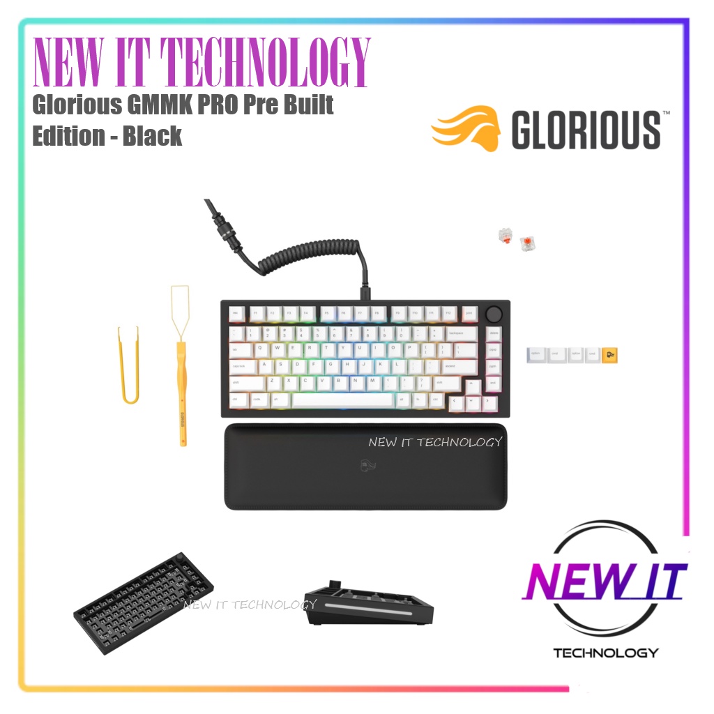 GLORIOUS GMMK PRO 75% Pre-Built Edition Premium Modular Mechanical Keyboard BLACK (GLO-GMMK-P75-FOX-B)