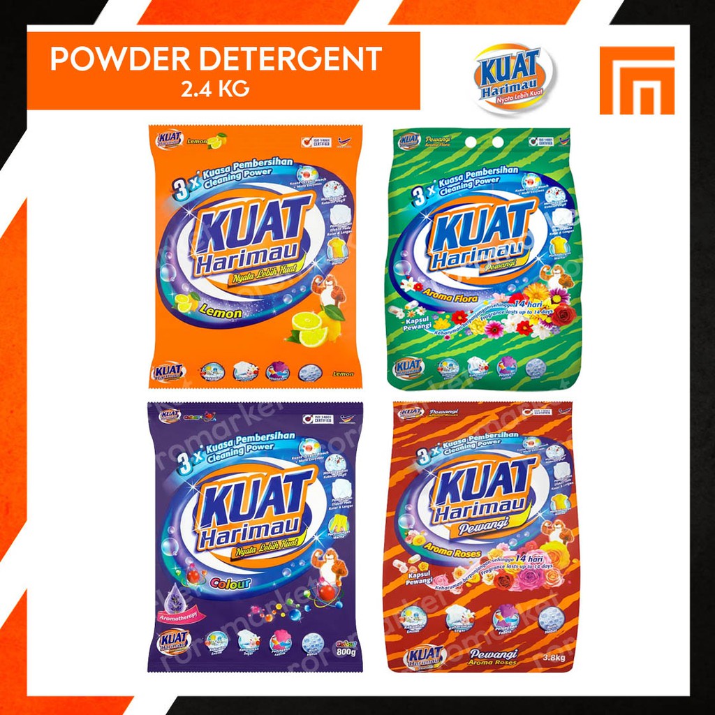 Kuat Harimau 2 4 Kg Detergent Sabun Pencuci Baju Serbuk Shopee Malaysia