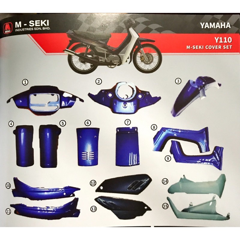 Yamaha Y110 Ss Y110 Body Cover Set Free Stiker Complete Set Baju Motor Qualiti Bodyset
