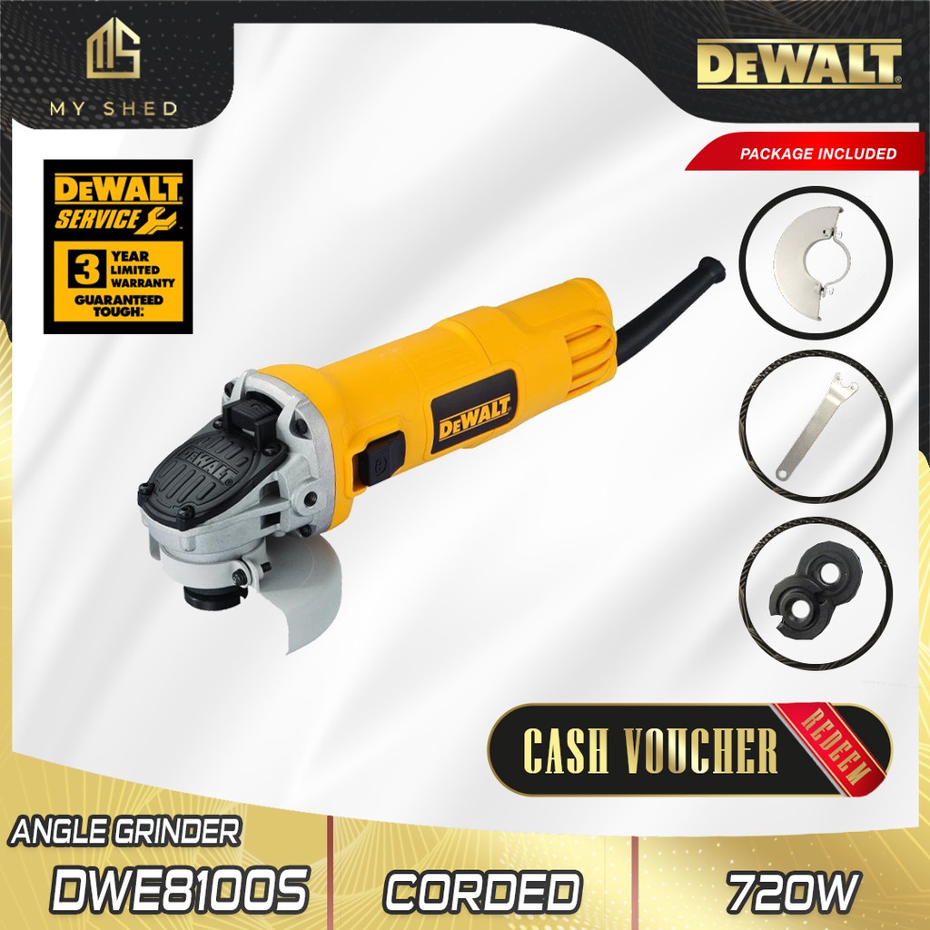 DEWALT DWE8100S-XD 100MM 720W Slide Switch Small Angle Grinder ...