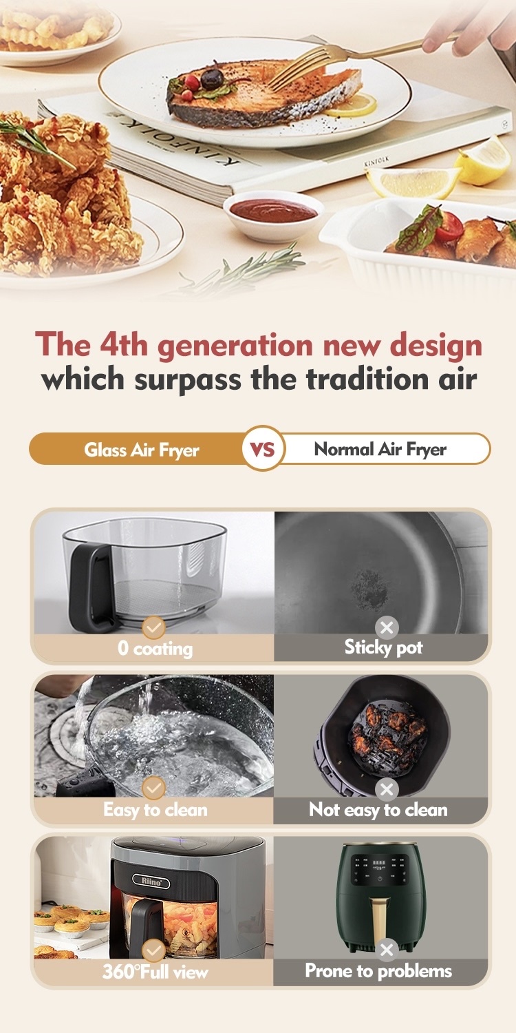 Riino Tough Glass AI Air Fryer Oven HD (5.0L) GMAF01 Shopee Malaysia