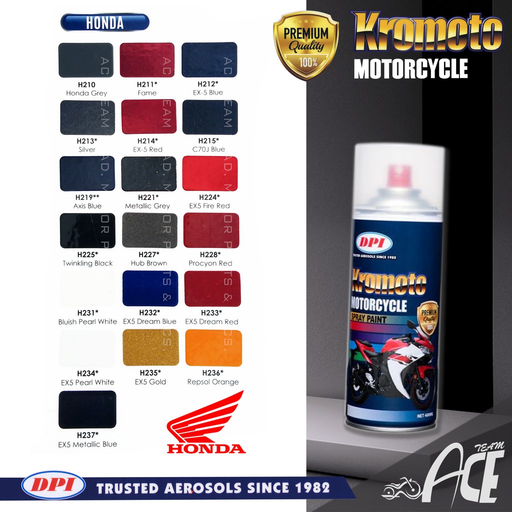 DPI Honda Motor Spray Paint Kromoto Motorcycle Colour Spray Paint