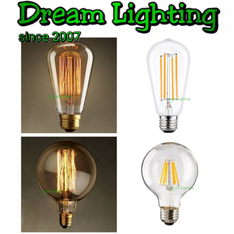 Dream Lighting / Edison Bulb ST64 G80 G95 G125 C35 40W Filament 4W LED E27 Bulb Retro Vintage Light Bulb mentol Lampu