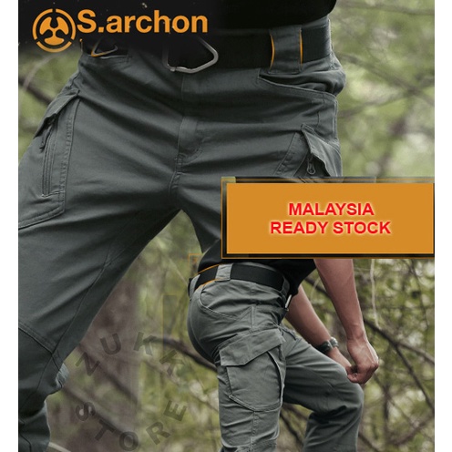 Tactical pants ix9 Cargo pant S Archon Seluar tactical lelaki Seluar poket banyak seluar tahan lasakSeluarKerja