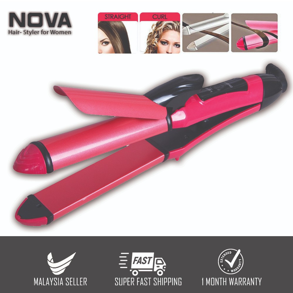 Nova 2 In 1 Multifunction Hair Curler And Hair Straightener Nhc2009 Shopee Malaysia 