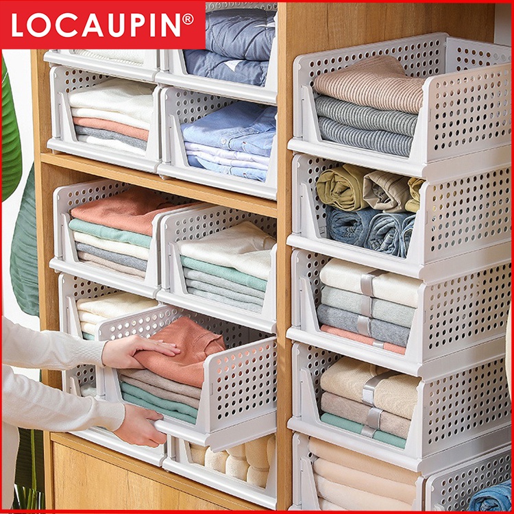 Locaupin Home Wardrobe Clothes Multi, Stacking Wardrobe Shelves