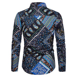 Men Casual Printing Shirts Long Sleeve Slim Fit Linen Men Casual Printing Shirts Long Sleeve Slim Fit Linen