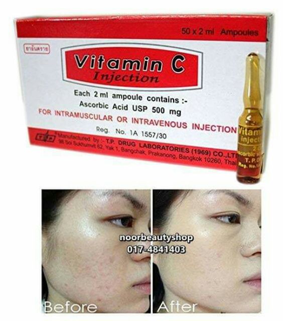 Pure Vitamin C Ampoules 100 Skincare Anti Aging 2 0ml V C 500mg Shopee Malaysia