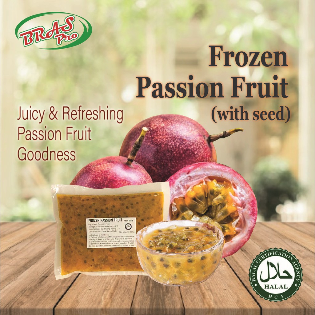 Braspro Frozen Passion Fruit Pulp with Seed (PM 1ST FOR OUTSTATION
