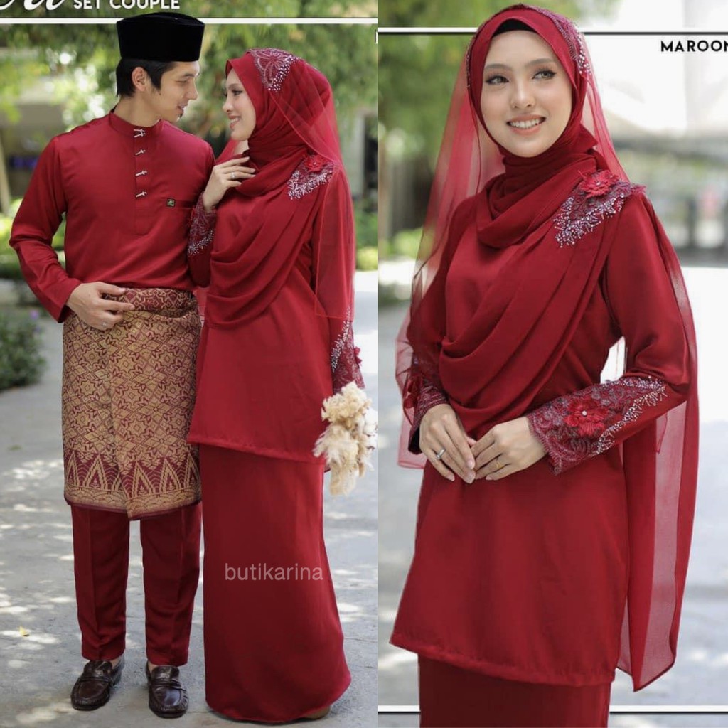 Size 34 56 Baju Kurung Moden Seri No 6 Maroon Merah Gelap Set Couple Sedondon Nikah Pengantin Sanding Bridesmaid