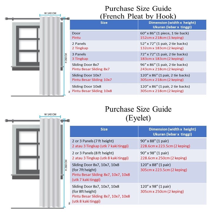 Ready Made Curtains Door Curtain 2 Panels 3 Panels Sliding Door Curtain Hook And Ring Curtain Langsir Siap Jahit Shopee Malaysia