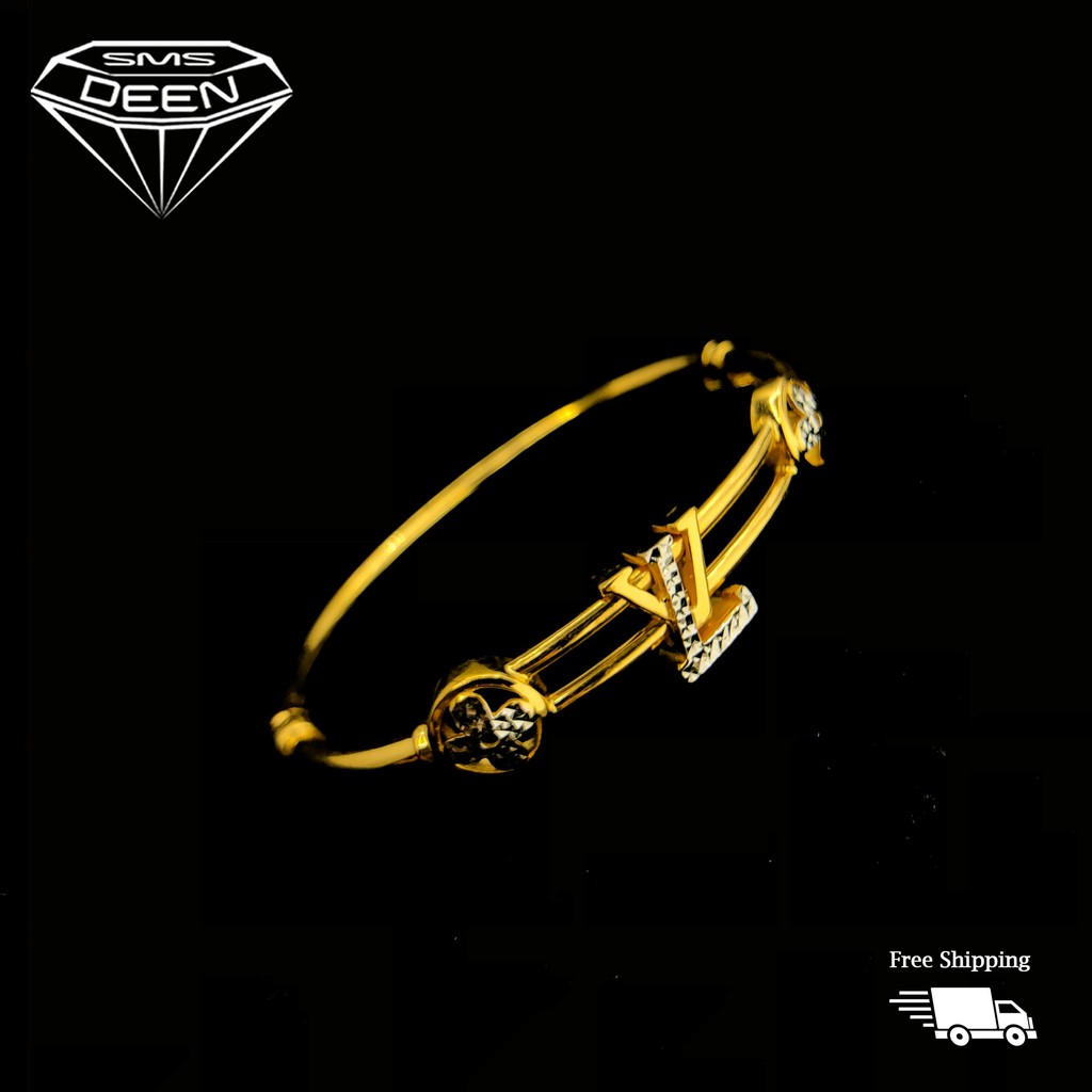 Sms Deen Movable Lv Bangle 13 20gm Gold 916 Emas Gelang Tangan Lv Info D 5 5cm 13 20gm