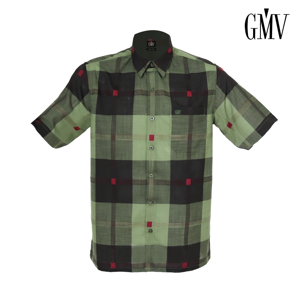 GMV MEN SHORT SLEEVE PRINTED CHECKS SHIRT - GM42101B221