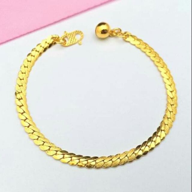 Sale Snake Skin Rantai Tangan Budak Emas 916 Tulen Shopee Malaysia