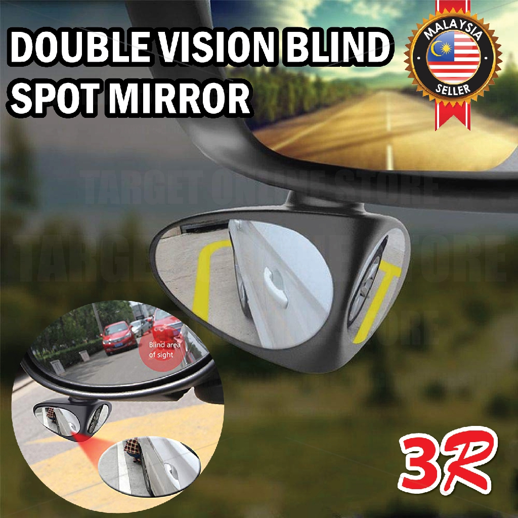 ORIGINAL 3R-046 Double Vision Car Blind Spot Mirror Rearview Convex ...