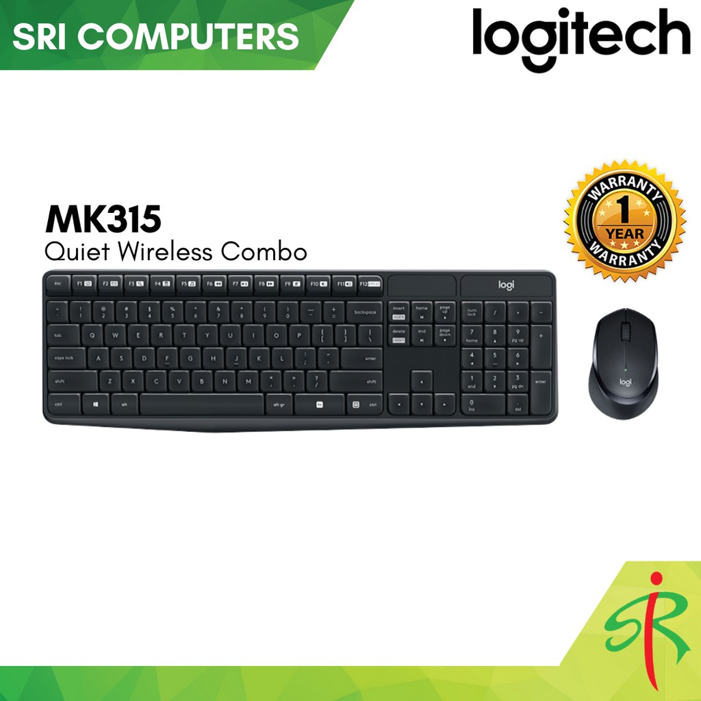 Logitech MK315 Quiet Wireless Keyboard and Mouse Combo Shopee Malaysia