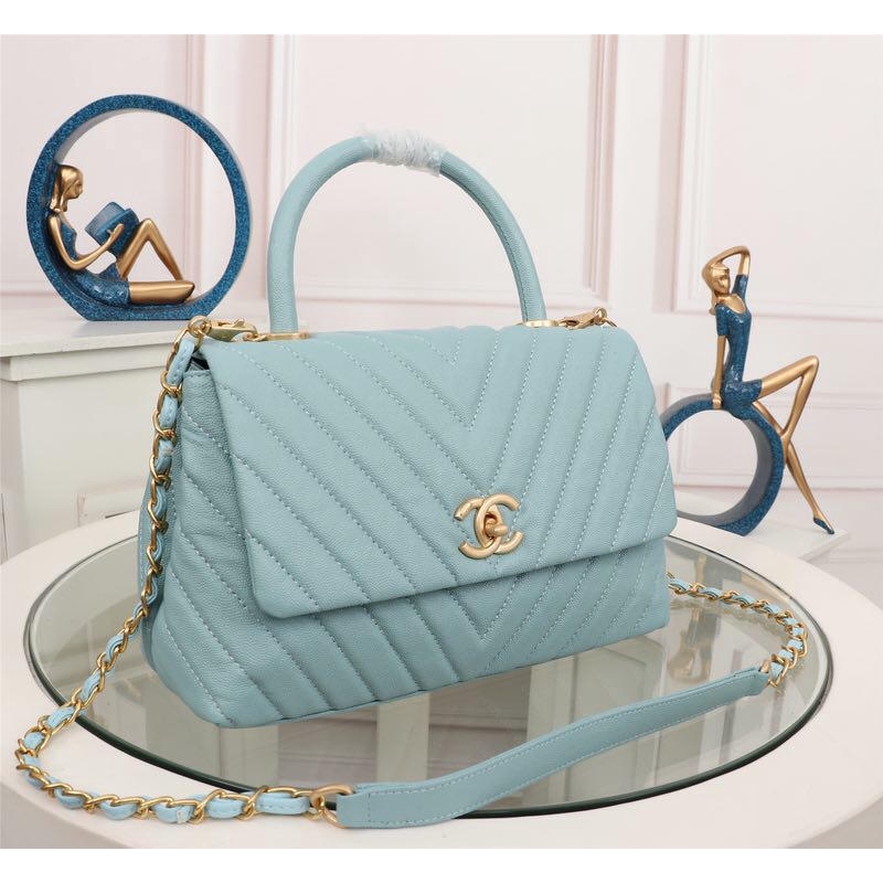 chanel blue shoulder bag