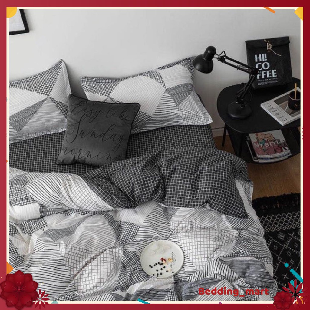 [TYPES OF TYPE 1] Imported poly cotton bedding set with white triangle