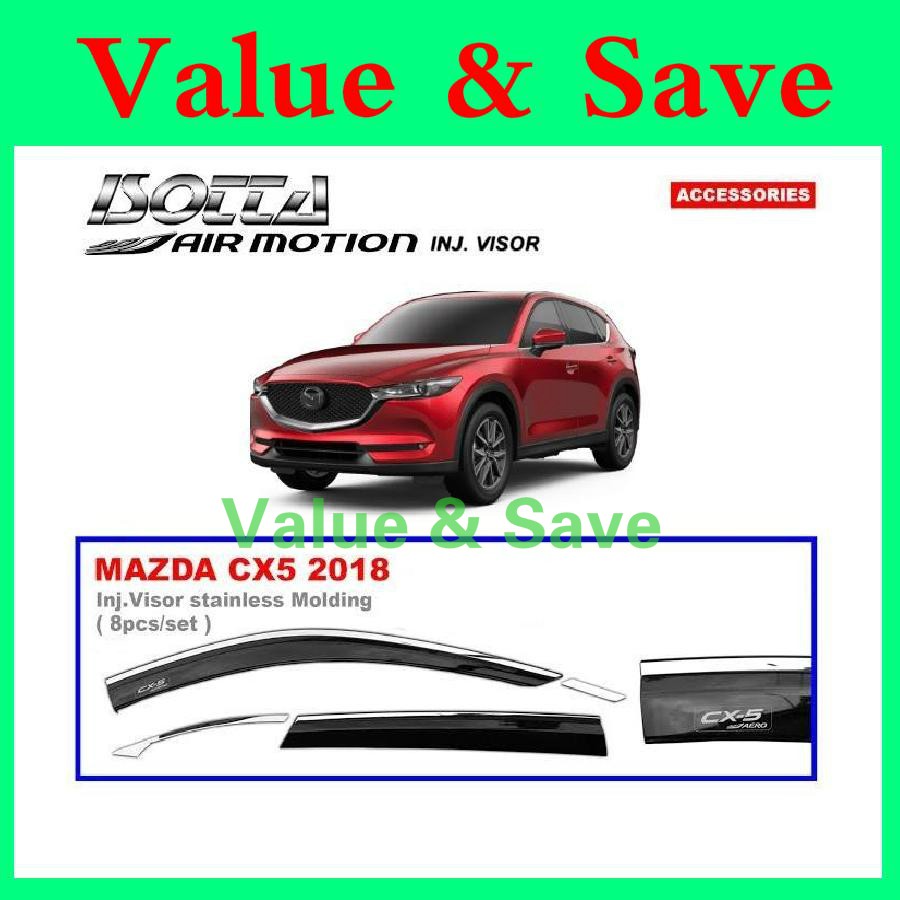 Mazda Cx5 Cx 5 2018 2021 Stainless Steel Chrome Injection Window Door Visor 8pcs Set Shopee Malaysia