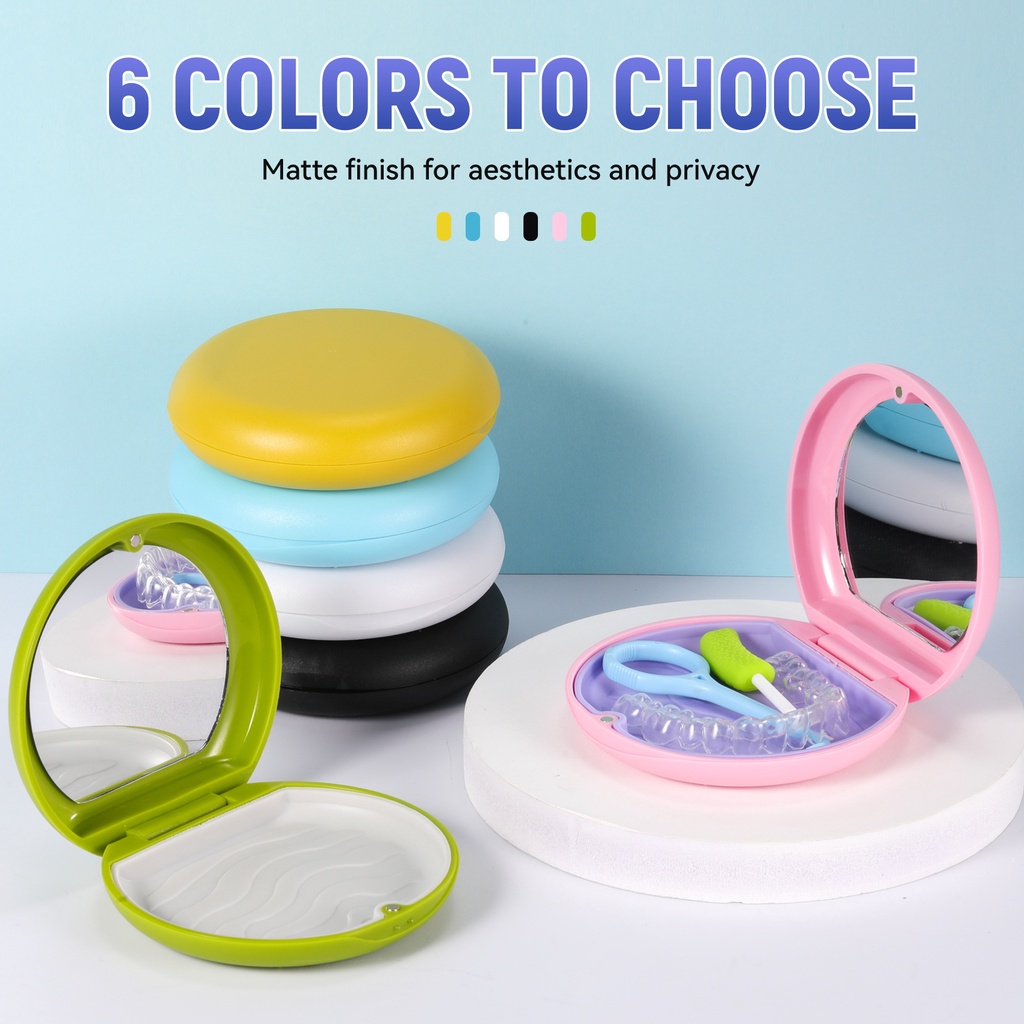 Dental Retainer Box Holder Denture Magnetic Closure Case Fake Teeth Storage Container Brackets False Tooth Organizer