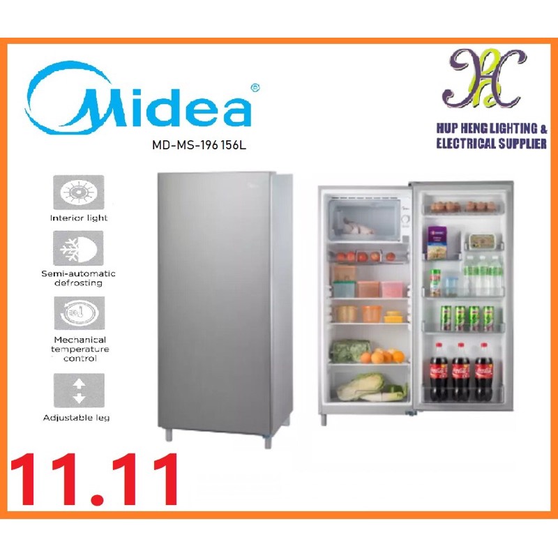 Midea Single Door Refrigerator Ms 196 156l Shopee Malaysia