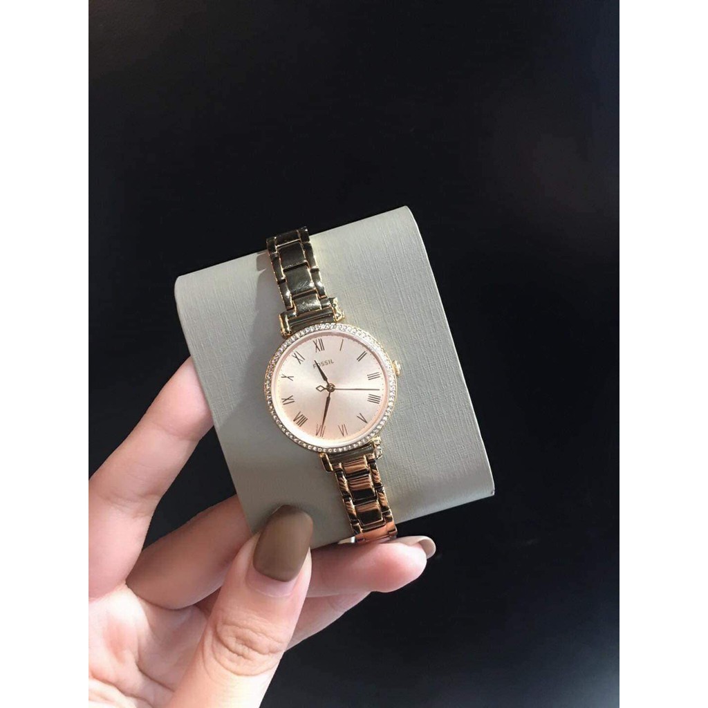Fossil Women ES4447 Kinsey Three-Hand Rose Gold-Tone Stainless Steel ...