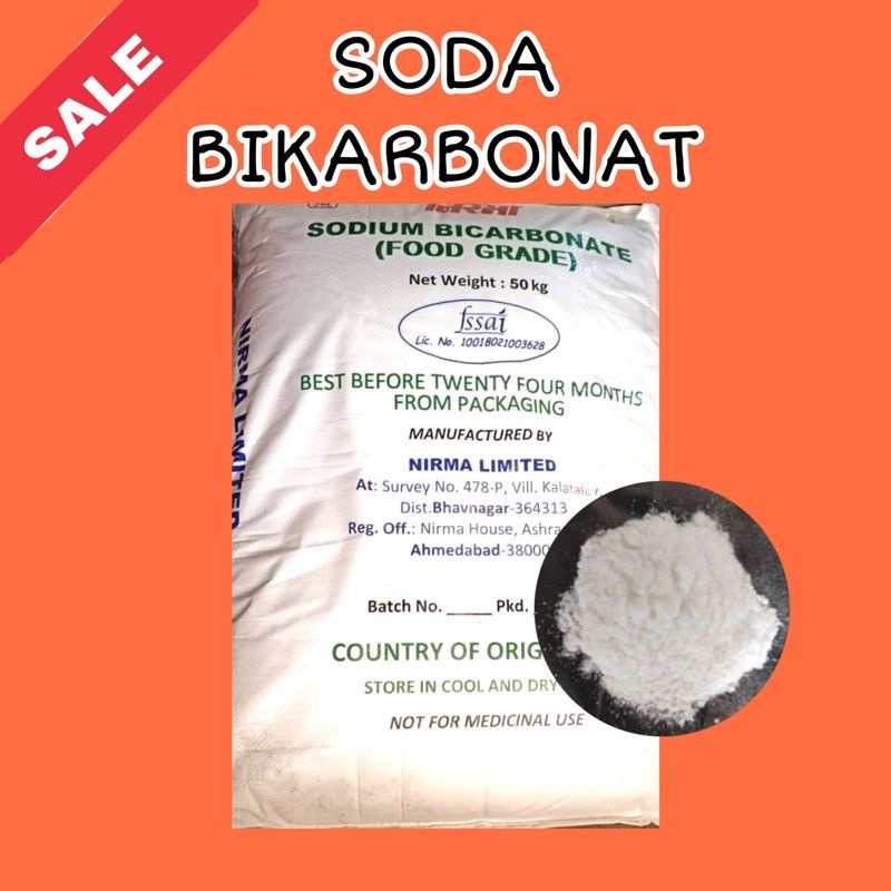 100 Gram Sodium Bicarbonte Food Gred Soda Bicarbonate 99%  Tepung Soda 