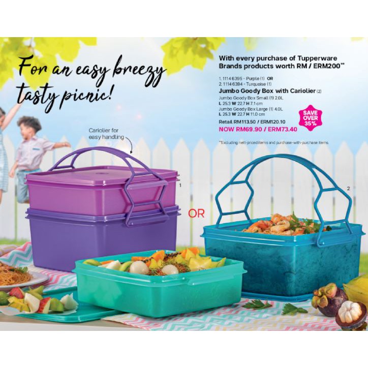 Tupperware Jumbo Goody Box with Cariolier