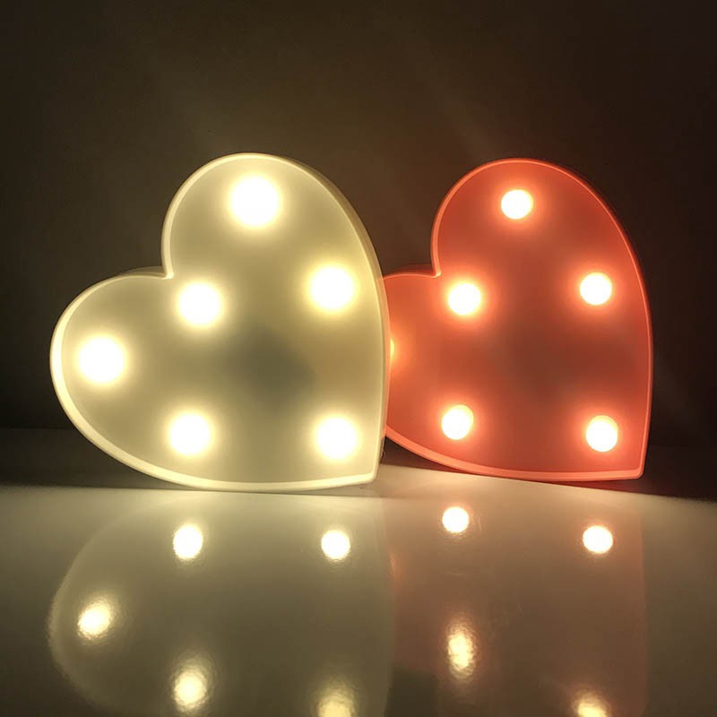 Heart Shape Led Shine Lamp Table Light, Love Heart Table Light