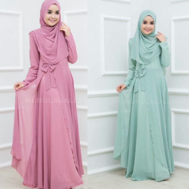 Maryam Dress Jubah Muslimah baju dinner Shopee Malaysia 