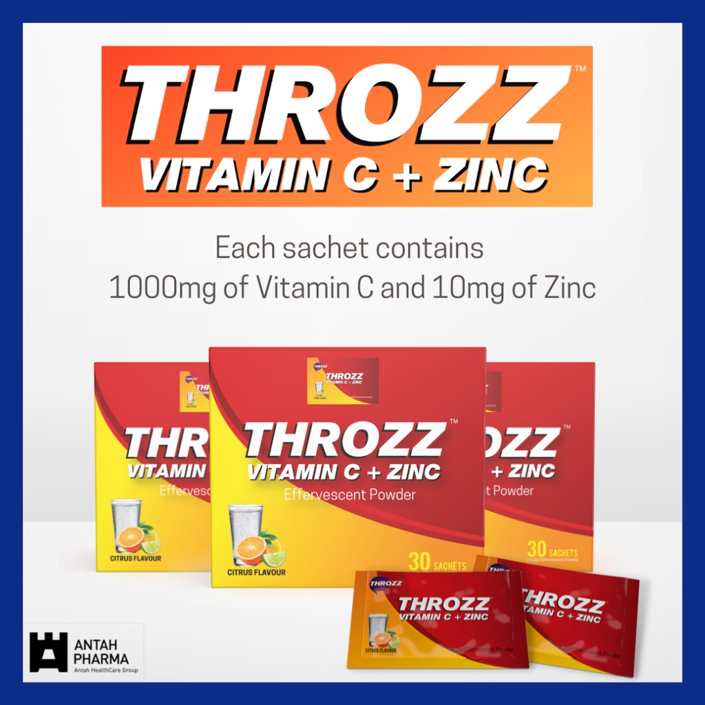 [NEW & EXCLUSIVE] Throzz Vitamin C + Zinc Effervescent Powder (Soluble