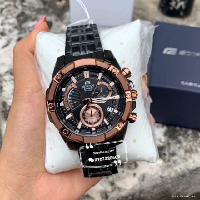 casio edifice rose gold watch