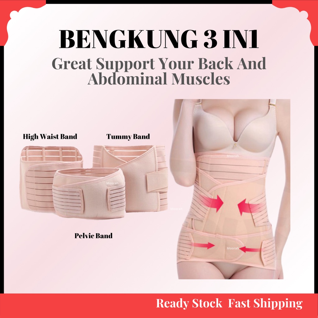 Buy Ready Stock Bengkung Moden 3 In 1 Plus Size Postpartum Abdomen Belt Seetracker Malaysia