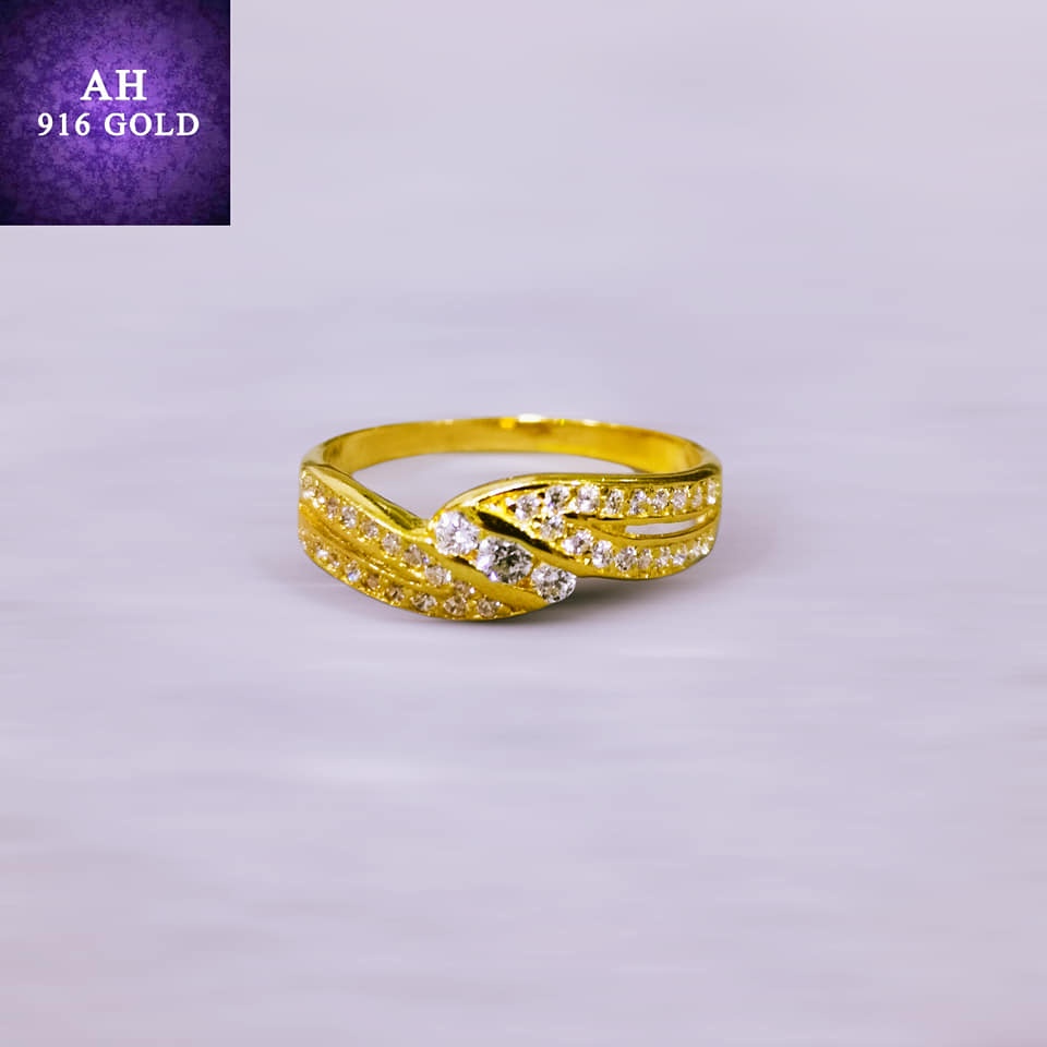 Cincin Tunang Emas 916 Size 18/Merisik/Kahwini/Nikah/Engagement Ring ...