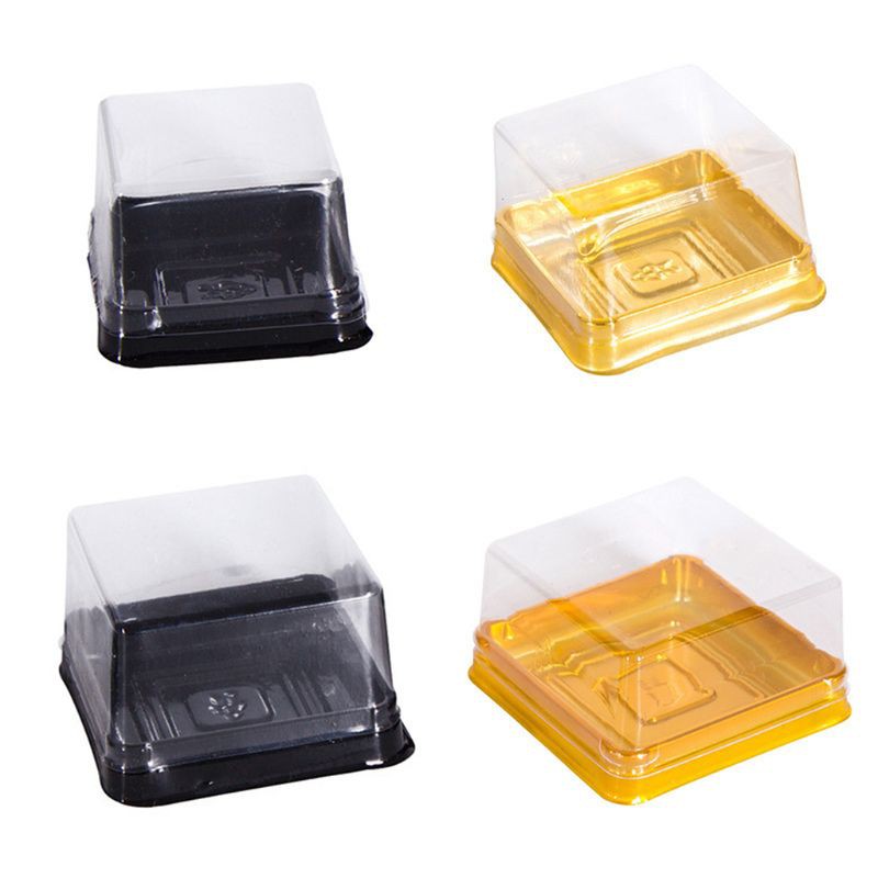 VA* 50pcs 63/100g Square Moon Cake Trays Mooncake Package Box Container Holder Gift