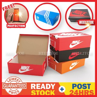 HEEL2TOE NIKE Original Premium Fold Shoes Sneaker Box Cardboard Black Red Dark Mocha Boxes Logo kotak kasut