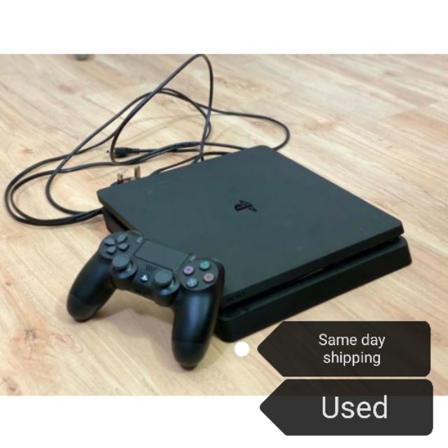 Ps4 Slim 500gb Console Full Set With Box Used Shopee Malaysia