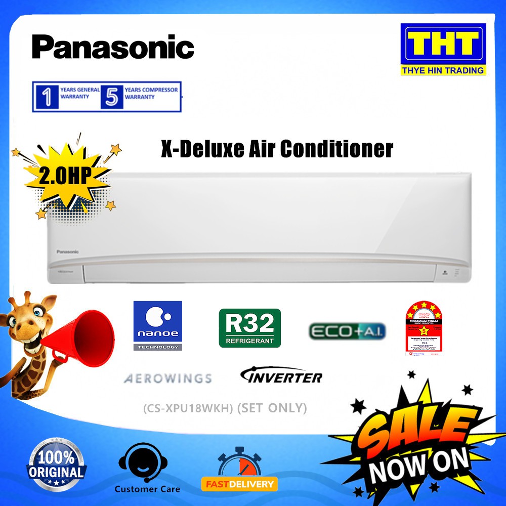 Panasonic 2 0hp R32 X Deluxe Air Conditioner Cs Xpu18wkh 1 Cu Xpu18wkh 1 Shopee Malaysia