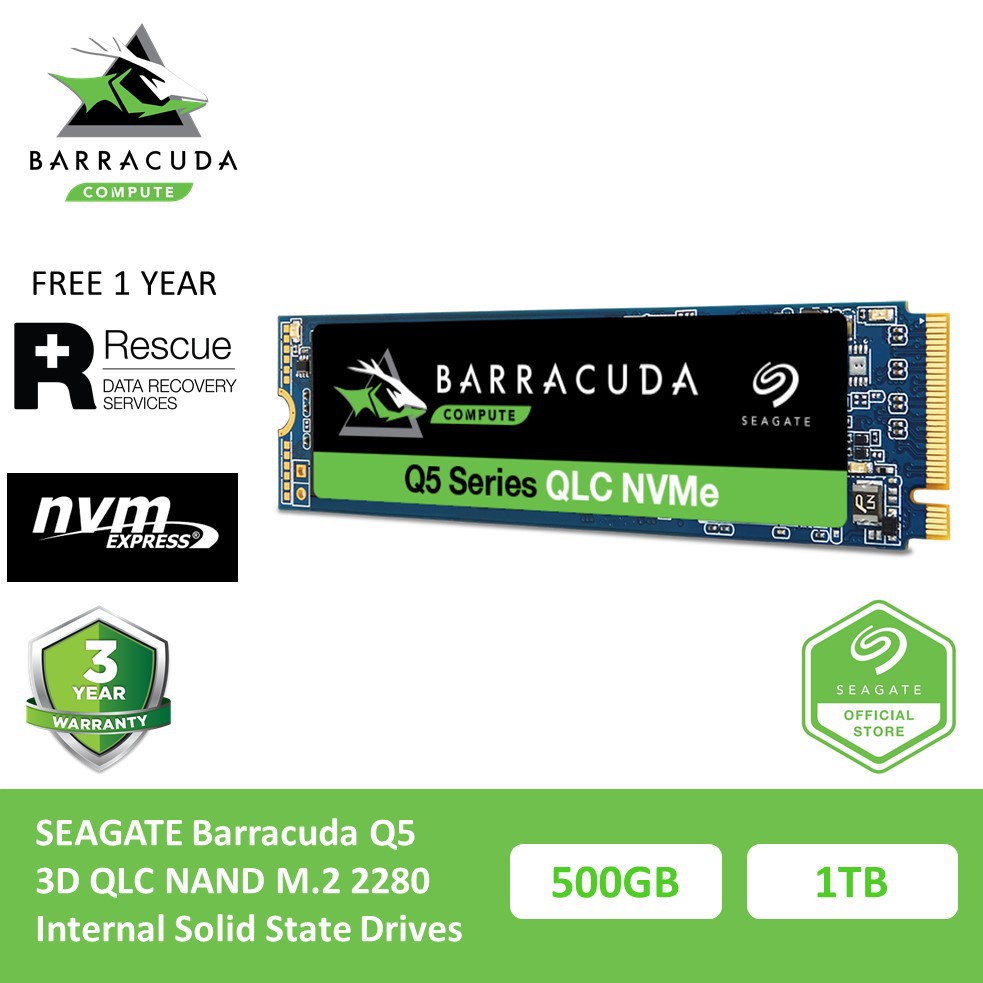 Seagate Barracuda Q5 Nvme Ssd 3d Qlc Nand M2 2280 Pcie Ssd Internal Solid State Drives 500gb 1761