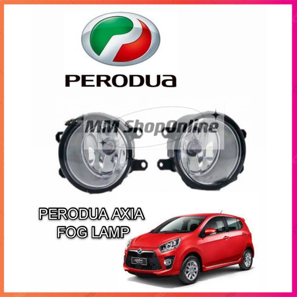 Perodua Axia Year G Spec Front Bumper Fog Lamp Fog Light Full Set Shopee Malaysia