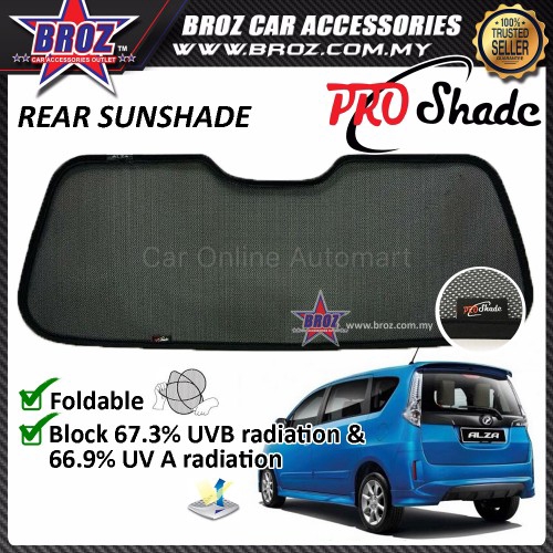 Perodua Alza Rear Windscreen Sunshade Block 67.3% UVB & 66 