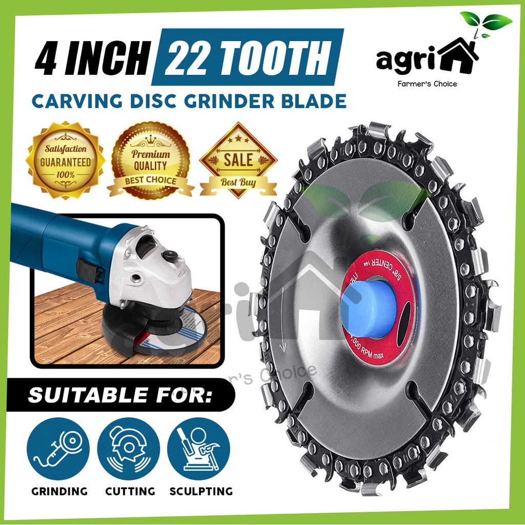 4 Inch 22 Teeth Wood Carving Disc Chainsaw Grinder Blade Mesin Rumput