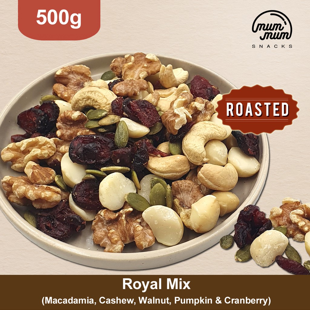 Royal Mix [500g & 1kg] - Macadamia, Cashew, Walnut, Pumpkin Seed & Cranberry