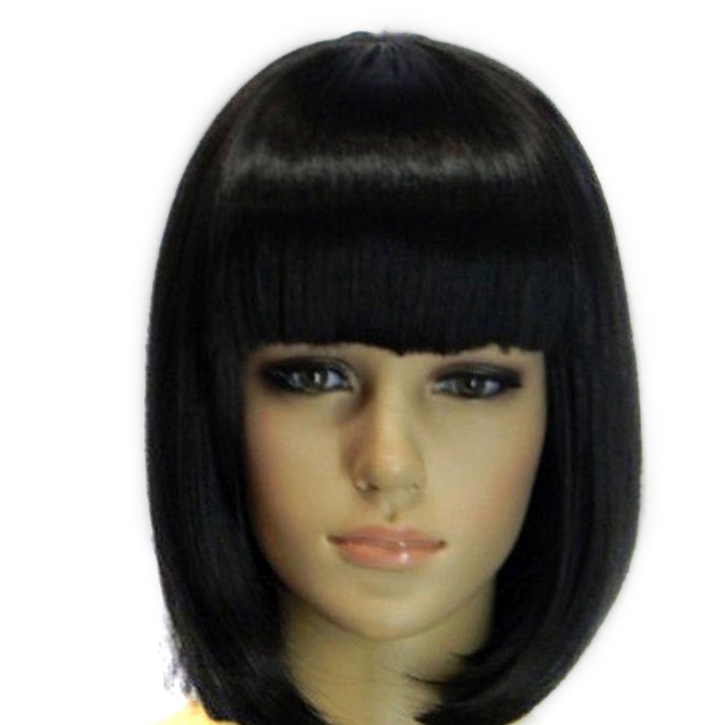 Lady Short Neat Bob Cosplay Hair Wig Masquerade Party Halloween