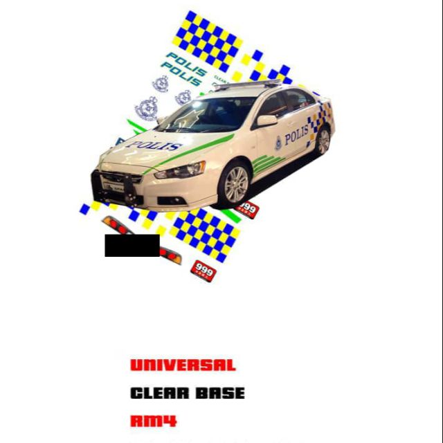 Hotwheels tomica decal poliss spanco inspira clear base