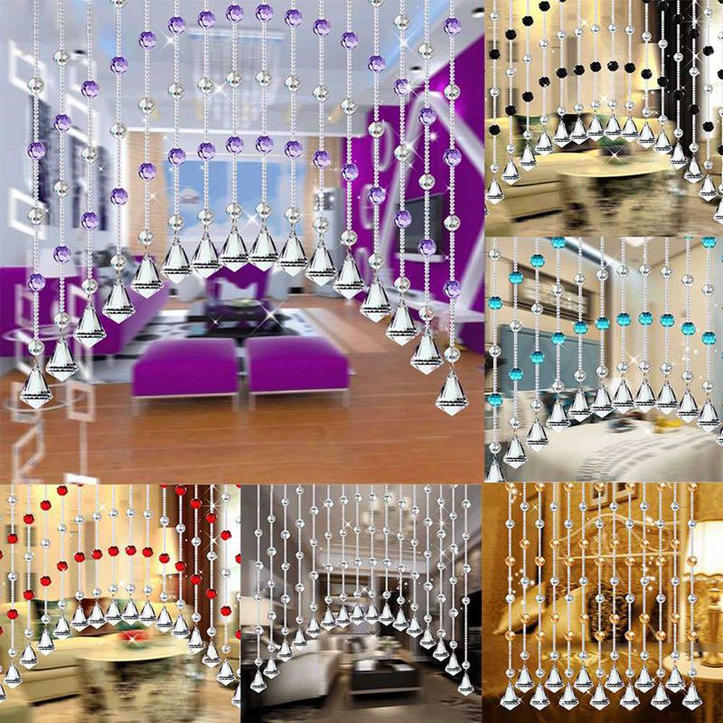 1pc Hanging Crystal Bead Curtains Chains Beads Home Diy Decor 1m